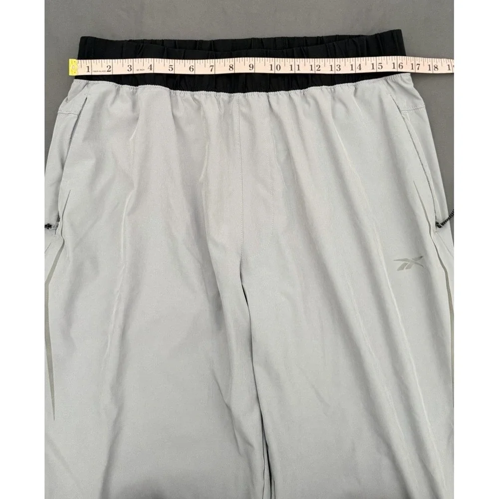 Reebok Track Pants‎ Mens Size Large Gray Running Athletic Woven Lightweight